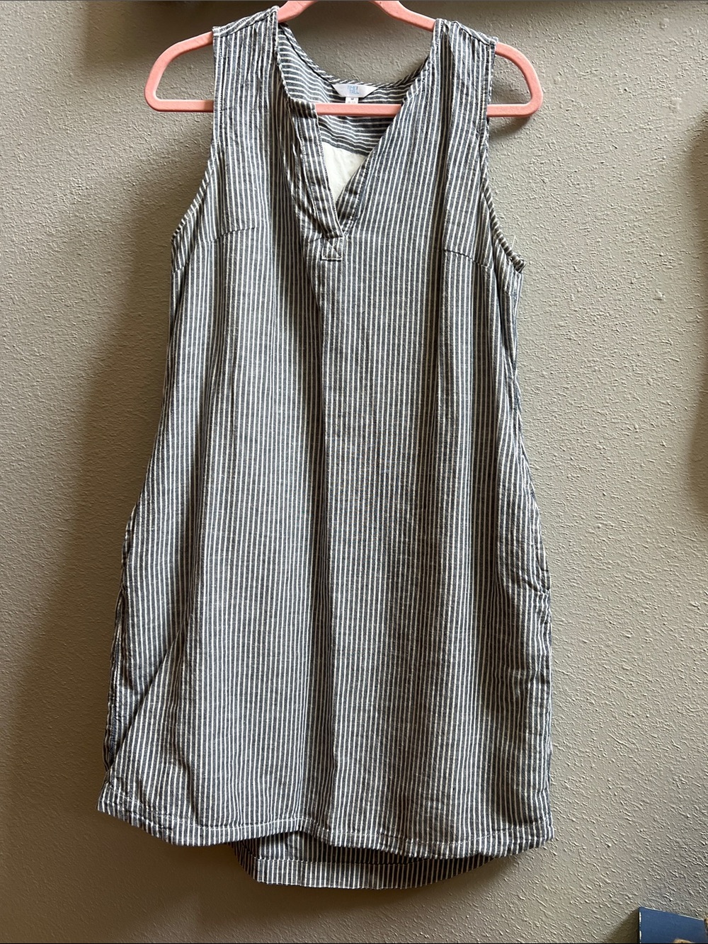 Time and Tru Sleeveless Striped High-Low Dress in Black and White
